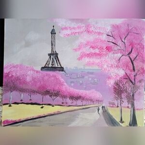Parisian Pink and Gray Canvas Art